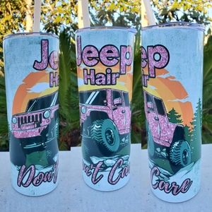 Jeep Hair Don't Care stainless steel tumbler 20oz New